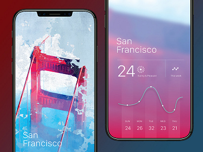 Weather app for iPhone X app colors create design info sanfrancisco ui weather