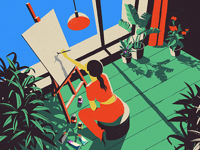 Artist artist city color design flower girl home house illustration illustrator plant tree vector window