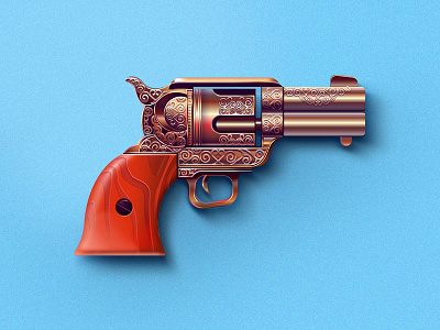 Gun blue gun illustration realistic weapon