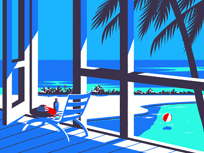 Holiday holiday illustration palm sea summer sunglasses swimmingpool tree water winter