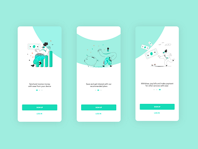 Simple mobile onboarding screens