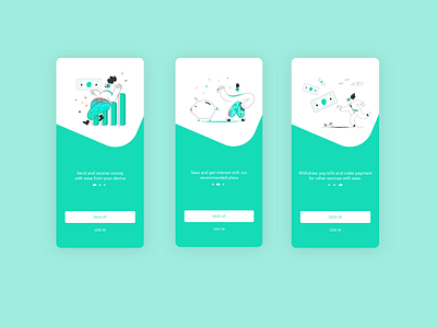 Simple mobile onboarding screens