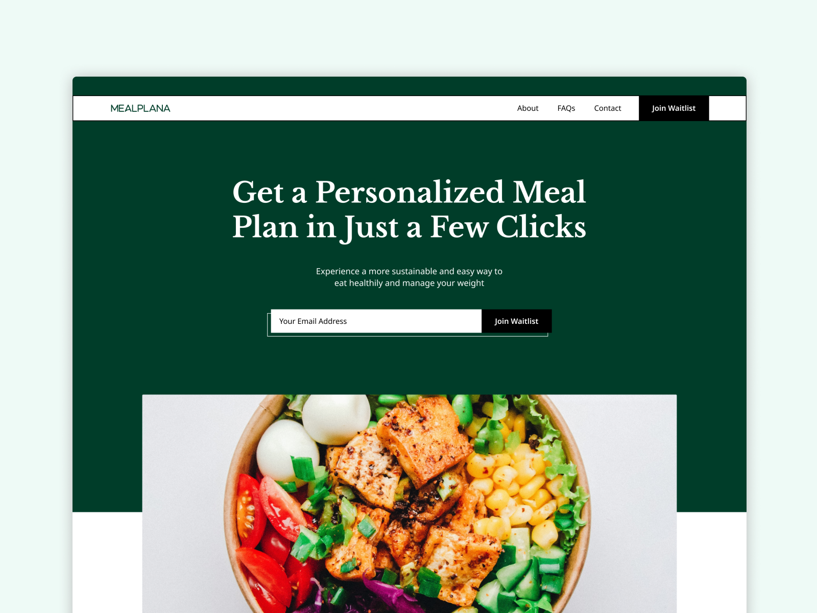 Meal Planner - Landing Page Design by Oyindamola Ajibike on Dribbble