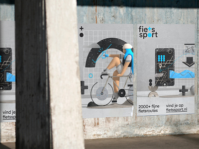 Fietssport 3d design identity posters visual identity