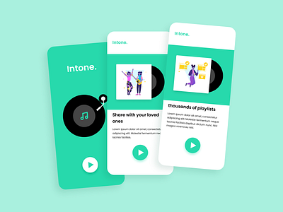 Intone - onboarding screens