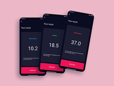 Bmindex | BMI calculator app design