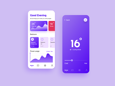 Home automation app app appdesign appui conceptdesign design figmadesign gradient gradients home automation pastel colors purple gradient soft gradient soft ui ui uidesign uiux uiuxdesign