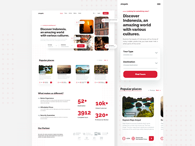 Jelajahi - tourist guide web design concept