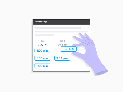 Calendly Chrome Extension clock email google chrome hand illustration scheduling time vector