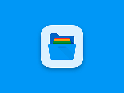 File Manager iOS App app icon box colorful download drive file manager files flat folder icon design iconography ios icon minimal mobile