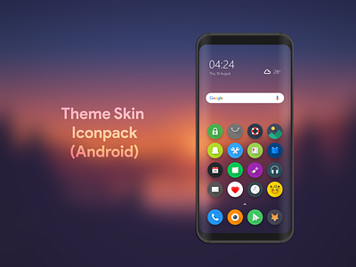 Theme Iconpack For Android android android app design app icon colorful flat iconography iconset illustraion material minimal play store theme theme design uidesign