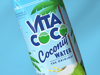 Vita Coco Logo beverage branding coconut water drink logo logotype script tropical typedesign typography visual identity