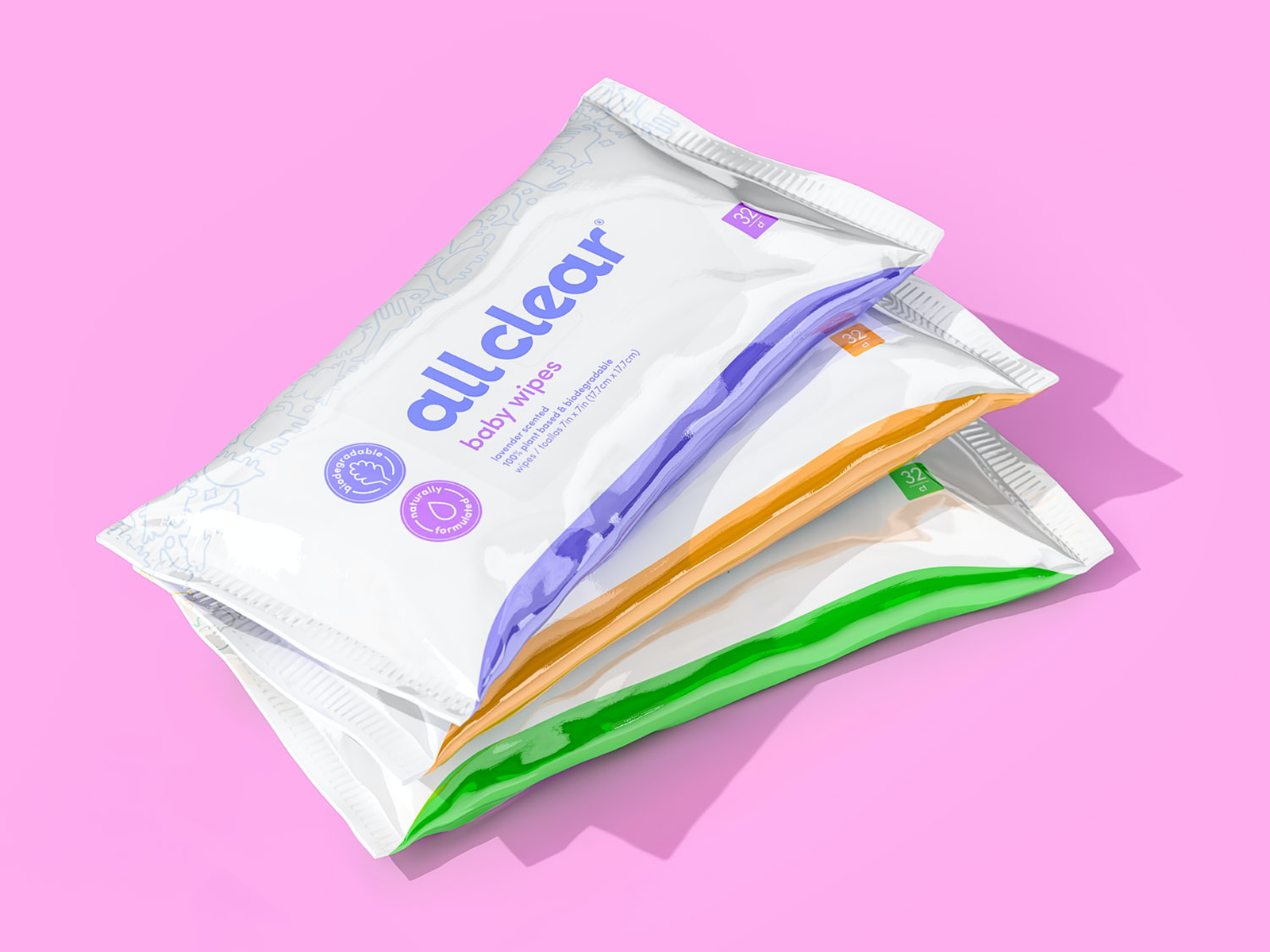 All Clear Baby Wipes Packaging by Nessen.Co / New Brand Methods™ on