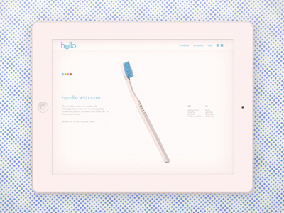 Hello Products clean design ui website