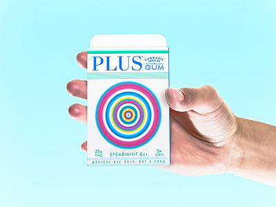 Plus Gum design fancy gum marijuana packaging product type typography vintage