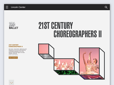 Lincoln Center graphic design interactive layout ui web