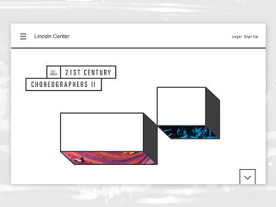 Lincoln Center boxes design graphic design interactive shadow ui web