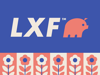 LXF branding folk geometric graphic design layout logo meat pattern pig poster visual identity