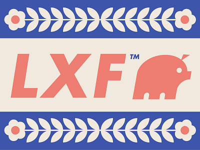 LXF branding flowers folk geometric graphic design layout logo meat pattern pig poster visual identity