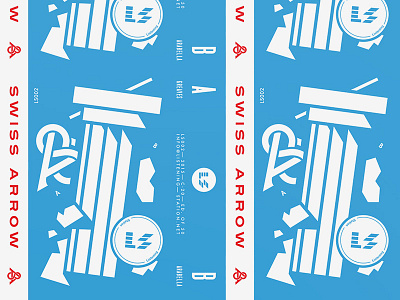 Swiss Arrow branding logo music packaging pattern poster print record type