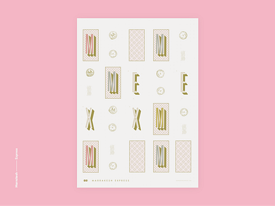 Marrakesh Express poster branding design graphic grid pattern poster print restaurant type typography