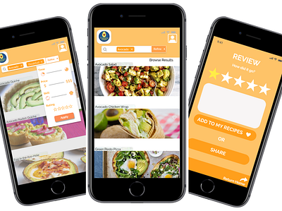 Recipe app screenshots ui ux design uxui