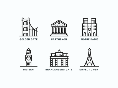 Famous Landmarks Icons
