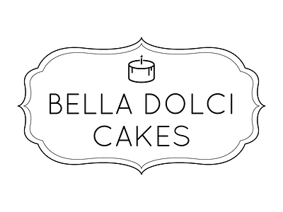 Bella Dolci Cakes WIP cake logo quicksand