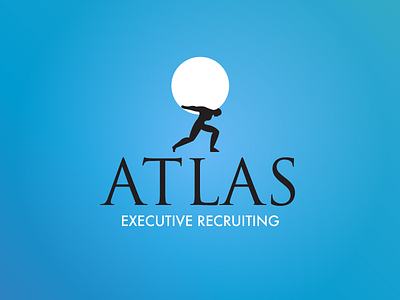 Atlas Executive Recruiting atlas black blue circle futura trajan pro white