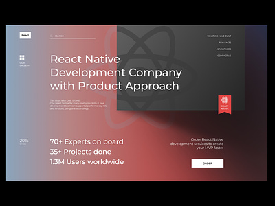 React Native landing page app design logo typography ui ux vector web