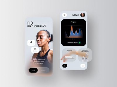 FIO - physiotherapy app app branding design typography ui ux web