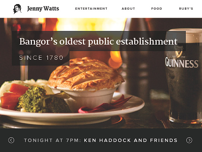 Jenny Watts Bar—Homepage bar belfast branding flat full width grid mobile northern ireland photography responsive restaurant retina