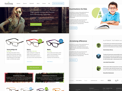 Homepage blue ecommerce eyecare eyewear flat glasses green northern ireland opticians