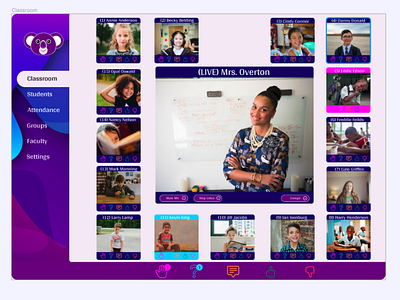 Koala Virtual Classroom classonline design students teachers tech2020 ui ux videocall virtualclassroom virtuallearning virtualmeetings zoom