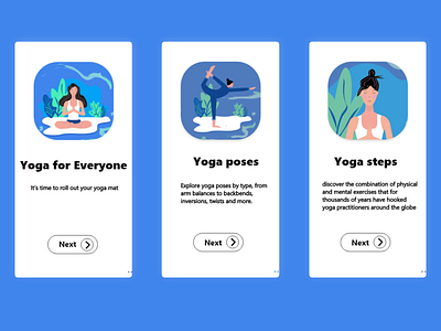 yoga app design flat illustration onboarding ui