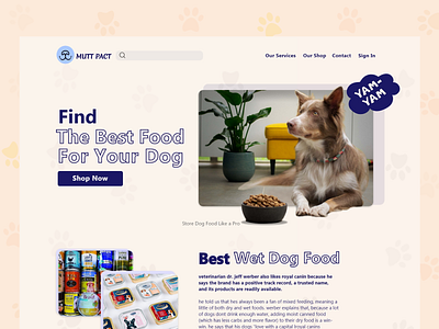 Dog food Shop - Landing page