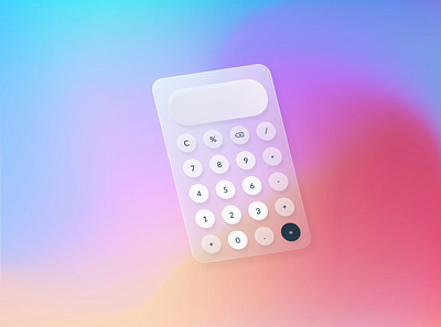 Daily UI 004 - Cute Little Calculator calculator dailyui design figma glassmorphism graphic design illustrator ui ux vector