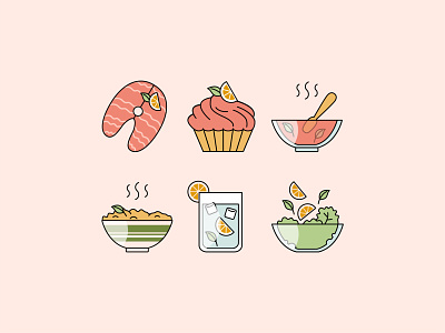 Icons for a food delivery app concept app branding design food icon illustration illustrator mobile app ui vector website