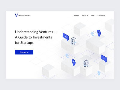 Venture Company landing page concept with illustration design graphic design illustration land landing ui ux vector web