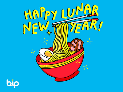 Lunar New Year noodle sticker