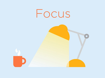 Focus animation coffee design desk flat focus graphic icon illustration lamp motion study