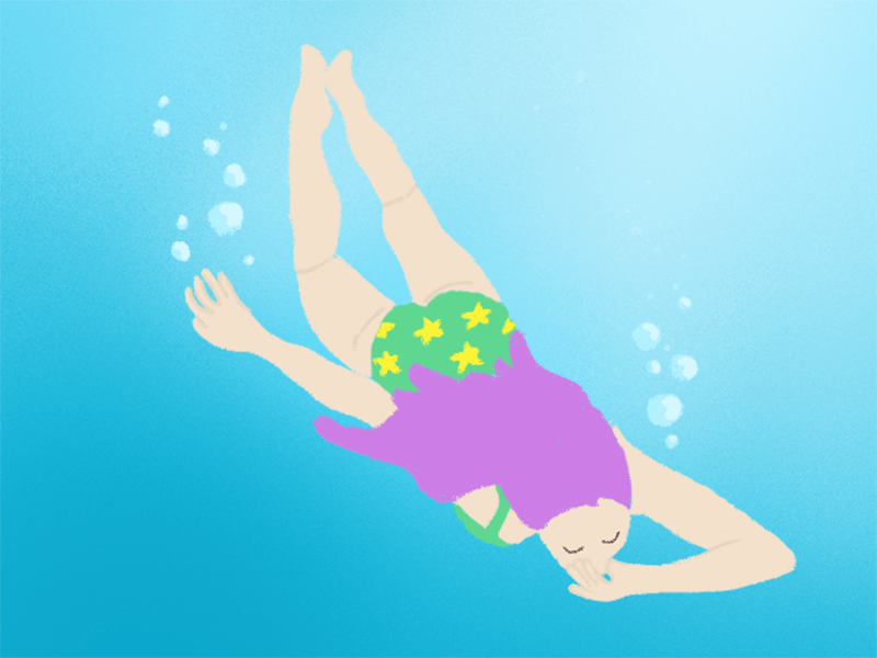 The girl swimming in the pool is my cousin. animation diving gif girl illustration motion pool sea swim swimming