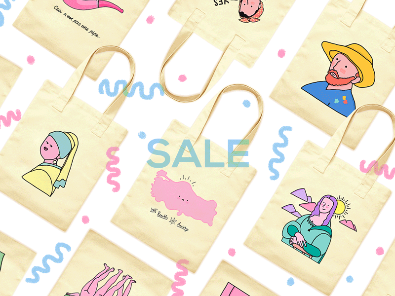 Sale Gif bags commercial gif illustration sale shop shopping tote