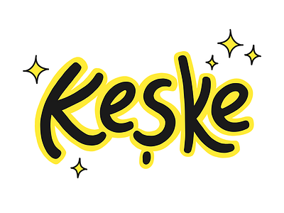 Keske illustration lettering snapchat sticker type typography