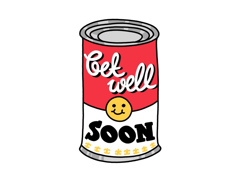 Get Well Soon animated campbell can gif illustration imessage soup sticker
