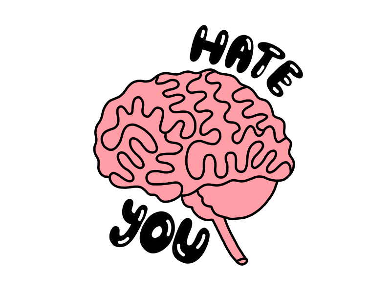 Hate You animated brain gif hate illustration imessage snapchat sticker