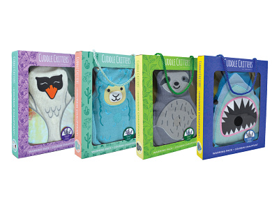 Cuddle Critter Packaging Design animal illustration animals critters design illustration llama package design shark warming packs