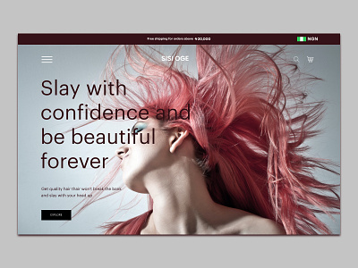 Sisi-oge Landing page design fashion design hair lagos landingpage