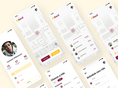 RiDevil — ASU concept app for student ride sharing app design mobile ride share student ui