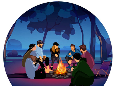 CAMP FIRE ILLUSTRATION